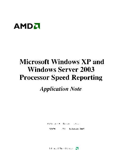 AMD Microsoft Windows XP and Windows Server 2003 Processor Speed Reporting  AMD Microsoft Windows XP and Windows Server 2003 Processor Speed Reporting.pdf