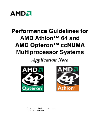 AMD Performance Guidelines for   Athlon 64 and   opteron ccNUMA Multiprocessor Systems  AMD Performance Guidelines for AMD Athlon 64 and AMD opteron ccNUMA Multiprocessor Systems.pdf