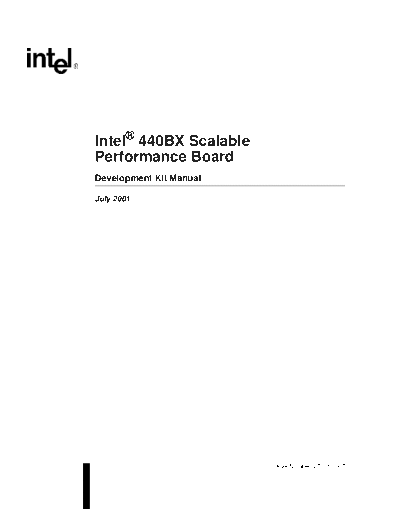 Intel  440BX Scalable Performance Board Development Kit Manual  Intel Intel 440BX Scalable Performance Board Development Kit Manual.pdf