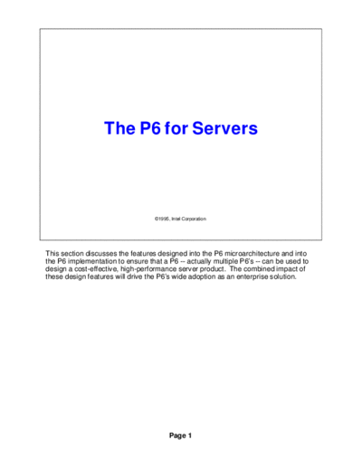 Intel P6 for Servers  Intel P6 for Servers.PDF