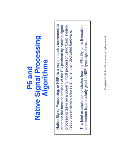 Intel P6 and Native Signal Processing Algorithms  Intel P6 and Native Signal Processing Algorithms.PDF