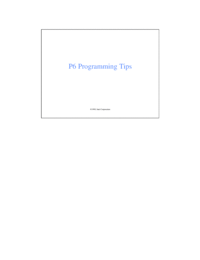 Intel P6 Programming Tips  Intel P6 Programming Tips.PDF
