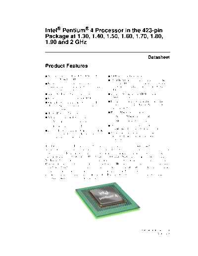 Intel Pentium IV at s. 423  Intel Pentium IV at s. 423.PDF