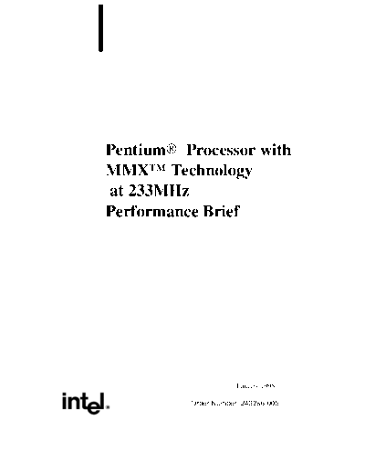 Intel Pentium(R) Processor with MMX(TM) Technology Performance Brief  Intel Pentium(R) Processor with MMX(TM) Technology Performance Brief.PDF