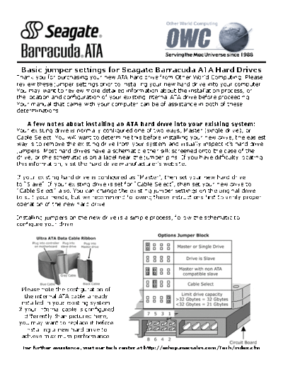 seagate Basic jumper settings for   Barracuda ATA Hard Drives  seagate Basic jumper settings for Seagate Barracuda ATA Hard Drives.PDF