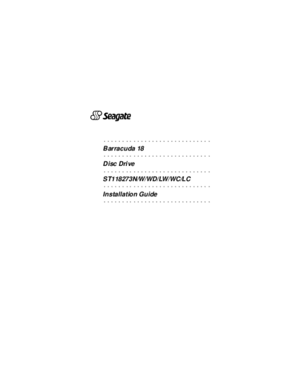 seagate Barracuda 18FC III  seagate Seagate Barracuda 18FC III.PDF