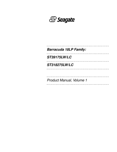 seagate Barracuda 18LP II  seagate Seagate Barracuda 18LP II.PDF