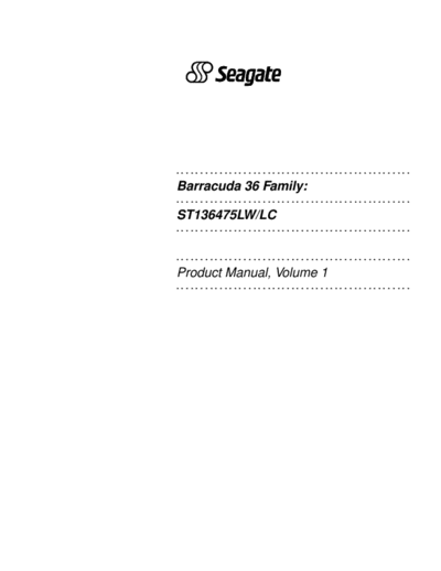 seagate Barracuda 36 II  seagate Seagate Barracuda 36 II.PDF