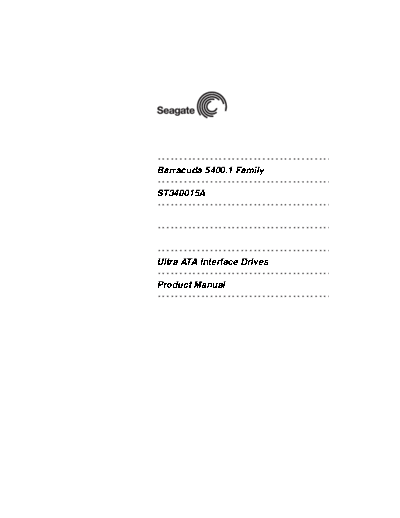 seagate Barracuda 5400.1 ST340015A Product Manual  seagate Seagate Barracuda 5400.1 ST340015A Product Manual.PDF