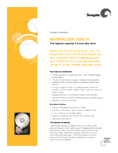 seagate Barracuda 7200.10 II  seagate Seagate Barracuda 7200.10 II.PDF