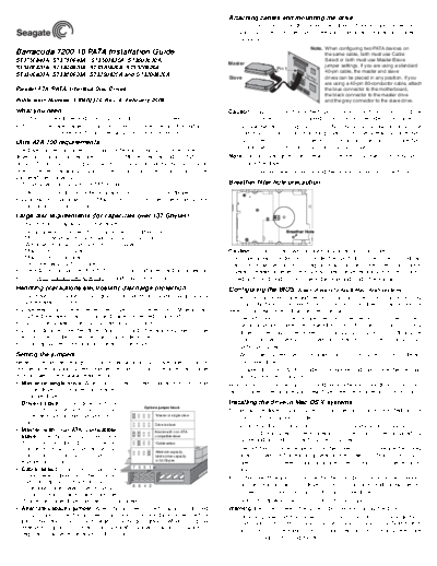 seagate Barracuda 7200.10 PATA Installation guide  seagate Seagate Barracuda 7200.10 PATA Installation guide.PDF