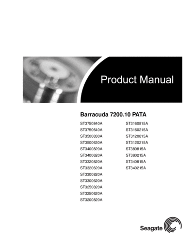 seagate Barracuda 7200.10 PATA  seagate Seagate Barracuda 7200.10 PATA.PDF