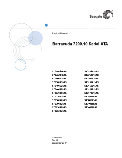 seagate Barracuda 7200.10 SATA -   seagate Seagate Barracuda 7200.10 SATA - .PDF