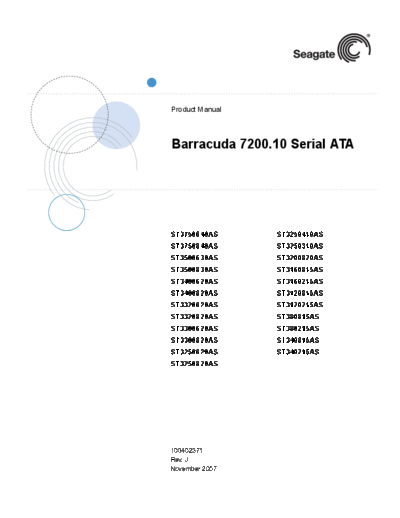 seagate Barracuda 7200.10 SATA  seagate Seagate Barracuda 7200.10 SATA.PDF