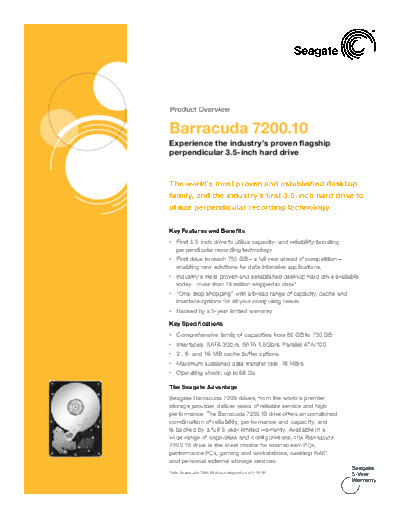 seagate Barracuda 7200.10  seagate Seagate Barracuda 7200.10.PDF
