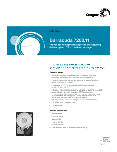 seagate Barracuda 7200.11 IV  seagate Seagate Barracuda 7200.11 IV.PDF