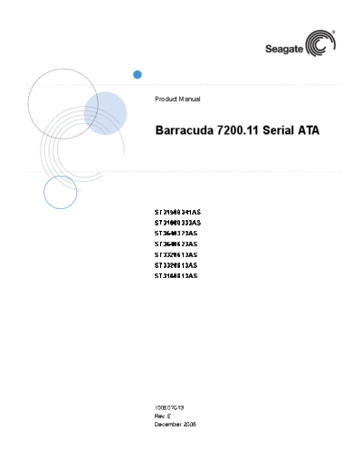 seagate Barracuda 7200.11 VI  seagate Seagate Barracuda 7200.11 VI.PDF