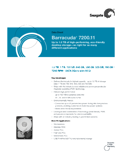seagate Barracuda 7200.11  seagate Seagate Barracuda 7200.11.PDF