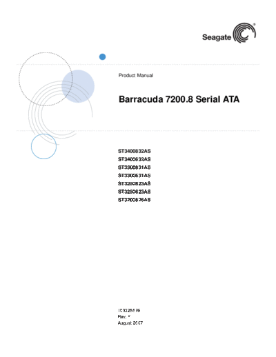 seagate Barracuda 7200.8 SATA  seagate Seagate Barracuda 7200.8 SATA.PDF