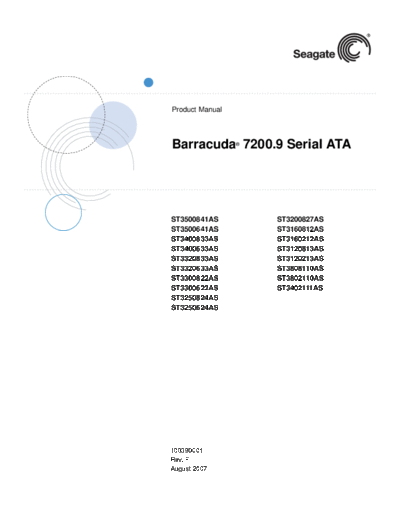 seagate Barracuda 7200.9 SATA III  seagate Seagate Barracuda 7200.9 SATA III.PDF