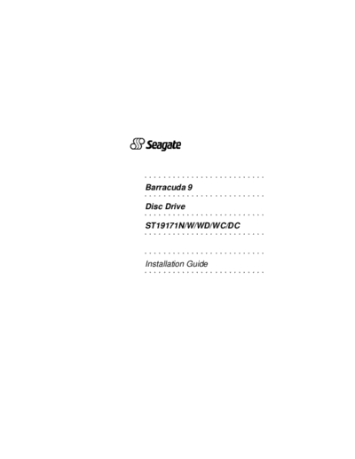 seagate Barracuda 9 ST19171N, W, WD, WC, DC II  seagate Seagate Barracuda 9 ST19171N, W, WD, WC, DC II.PDF