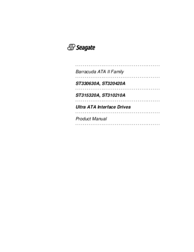 seagate Barracuda ATA II  seagate Seagate Barracuda ATA II.PDF