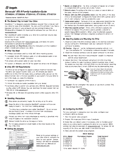 seagate Barracuda ATA III Installation Guide  seagate Seagate Barracuda ATA III Installation Guide.PDF