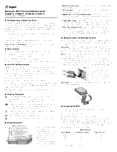 seagate Barracuda ATA IV Installation guide  seagate Seagate Barracuda ATA IV Installation guide.PDF