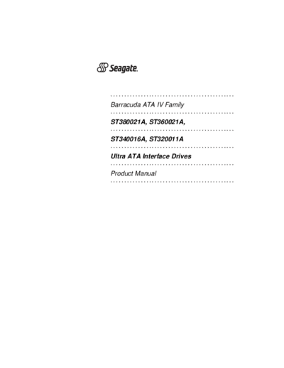 seagate Barracuda ATA IV  seagate Seagate Barracuda ATA IV.PDF