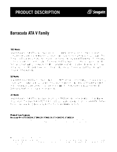 seagate Barracuda ATA V Product Description  seagate Seagate Barracuda ATA V Product Description.PDF