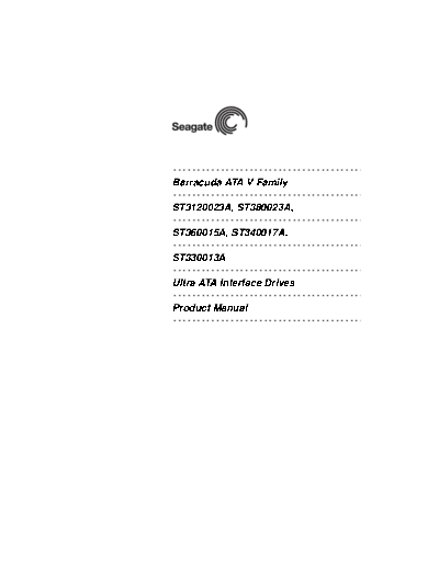 seagate Barracuda ATA V  seagate Seagate Barracuda ATA V.PDF