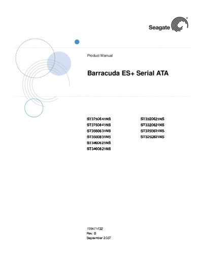 seagate Barracuda ES+ SATA  seagate Seagate Barracuda ES+ SATA.PDF