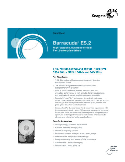seagate Barracuda ES.2  seagate Seagate Barracuda ES.2.PDF