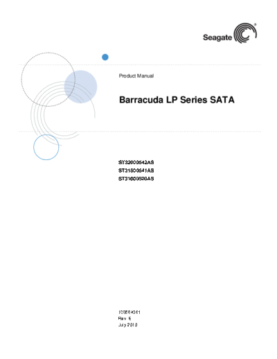 seagate Barracuda LP SATA  seagate Seagate Barracuda LP SATA.PDF