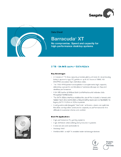 seagate Barracuda XT  seagate Seagate Barracuda XT.PDF