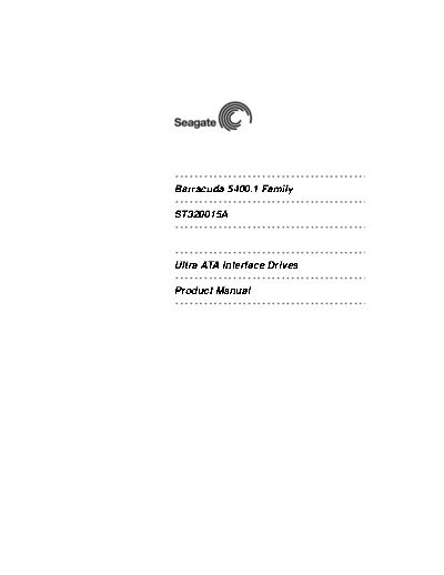 seagate Barracyda 5400.1 ST320015A Product Manual  seagate Seagate Barracyda 5400.1 ST320015A Product Manual.PDF