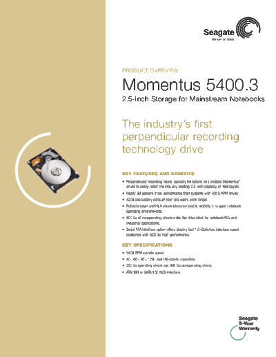 seagate Momentus 5400.3  seagate Seagate Momentus 5400.3.PDF