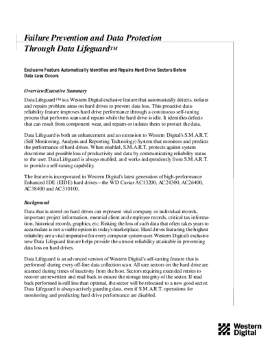 Western Digital Failure Prevention and Data Protection Through Data Lifeguard  Western Digital Failure Prevention and Data Protection Through Data Lifeguard.pdf