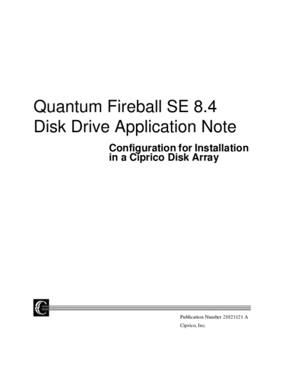 Quanta Quantum Fireball SE 8.4 GB  Quanta Quantum Fireball SE 8.4 GB.PDF