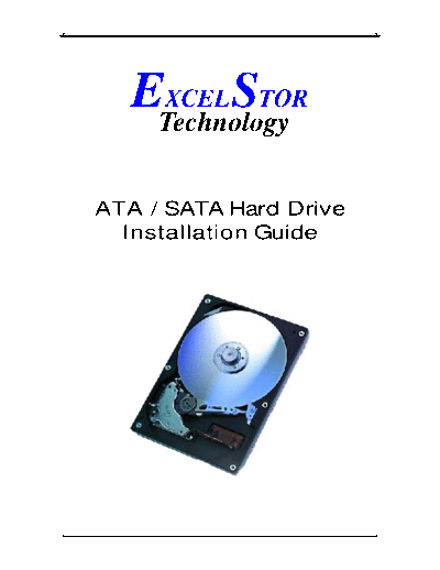 ExcelStor ATA and SATA HDD Installation Guide  . Rare and Ancient Equipment ExcelStor ExcelStor ATA and SATA HDD Installation Guide.PDF
