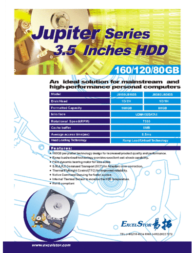 ExcelStor Jupiter Series J8160, J8160S  . Rare and Ancient Equipment ExcelStor Jupiter Series J8160, J8160S.pdf