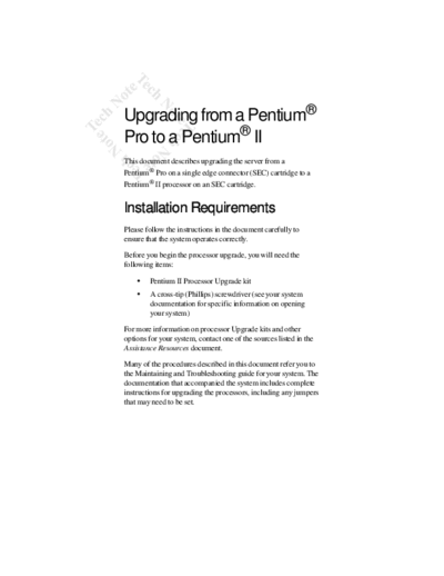 Intel Upgrading from a Pentium Pro to a Pentium II  Intel Upgrading from a Pentium Pro to a Pentium II.PDF
