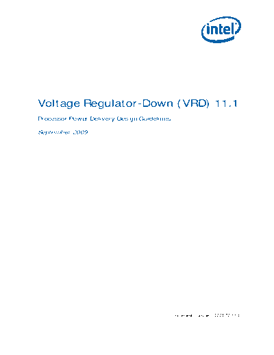 Intel Voltage Regulator-Down (VRD) 11.1  Processor Power Delivery Design Guidelines  Intel Voltage Regulator-Down (VRD) 11.1  Processor Power Delivery Design Guidelines.pdf